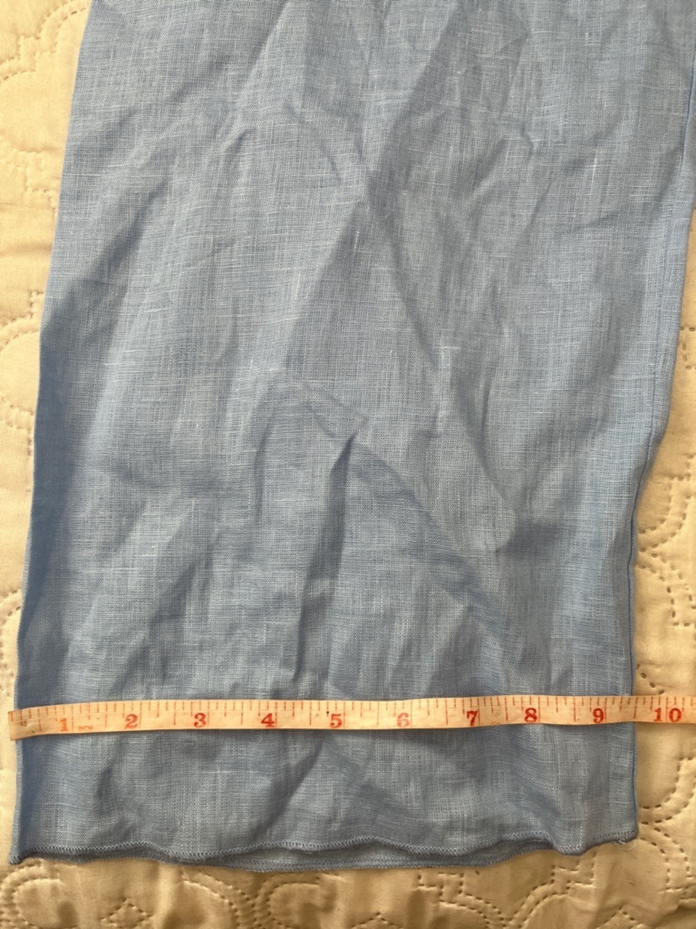 Gil Rodriguez Blue 100% Linen Wide Leg Pants Tie Waist Size XS - Picture 8 of 17